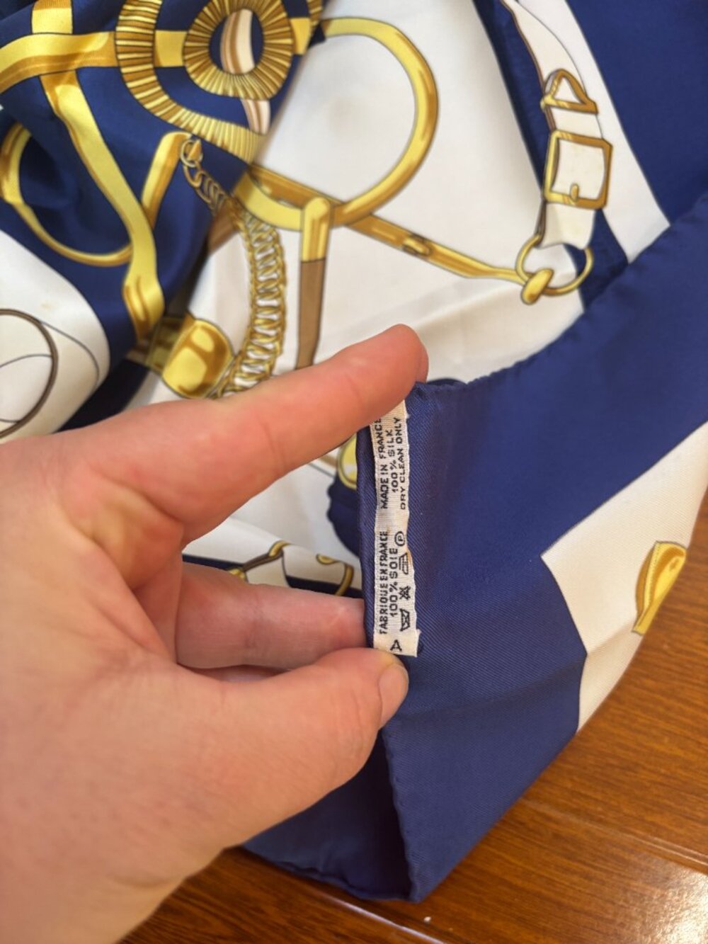 Auth HERMES Carre 90 Sellier Eperon d'Or Scarf Blue/White/Multicolor - Picture 11 of 14